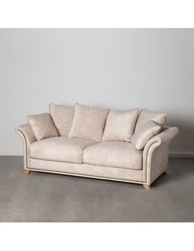 SOFÁ 3 PLAZAS BEIGE TEJIDO SALÓN 228 X 97 X 100 CM