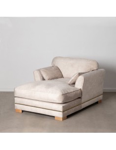 SOFÁ CHAISE LONGUE BEIGE TEJIDO SALÓN 114 X 155 X 92 CM