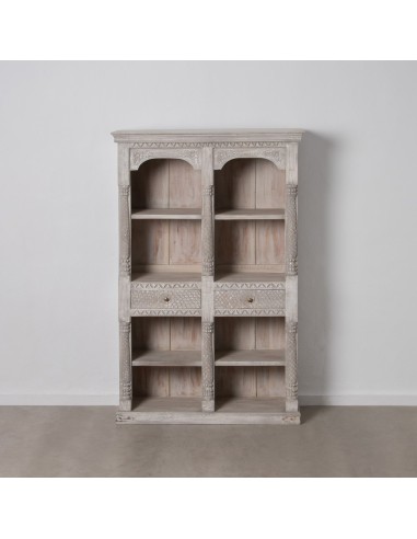 ESTANTERÍA GRIS MADERA DE MANGO SALÓN 120 X 40 X 182 CM