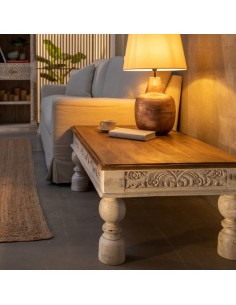 MESA CENTRO NATURAL-BLANCO 120 X 70 X 45 CM 2