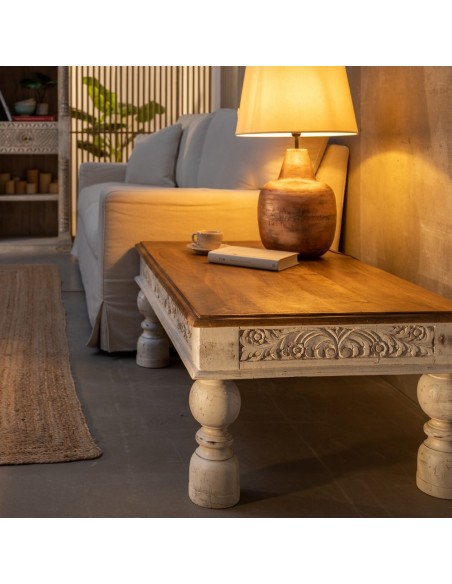 MESA CENTRO NATURAL-BLANCO 120 X 70 X 45 CM