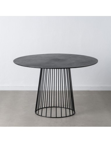 MESA COMEDOR NEGRO ALUMINIO/HIERRO 120 X 120 X 77 CM