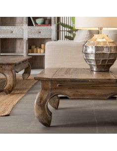 MESA CENTRO NATURAL MADERA SALÓN 80 X 80 X 38 CM 2