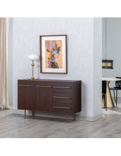 APARADOR MARRÓN MADERA-HIERRO SALÓN 130 X 45 X 83,20 CM 2