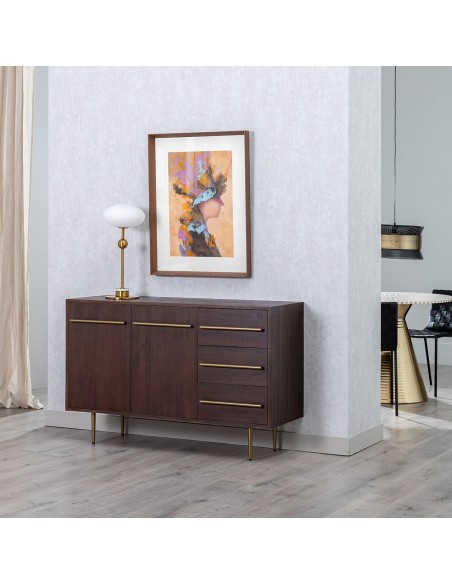 APARADOR MARRÓN MADERA-HIERRO SALÓN 130 X 45 X 83,20 CM