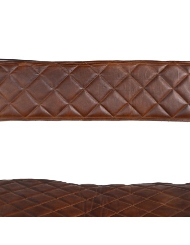 SILLA MARRÓN METAL / PIEL SALÓN 76 X 75 X 89 CM