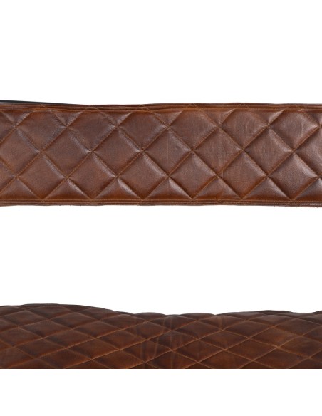 SILLA MARRÓN METAL / PIEL SALÓN 76 X 75 X 89 CM