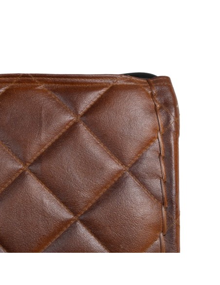 SILLA MARRÓN METAL / PIEL SALÓN 76 X 75 X 89 CM