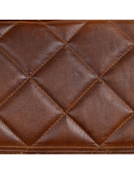 SILLA MARRÓN METAL / PIEL SALÓN 76 X 75 X 89 CM