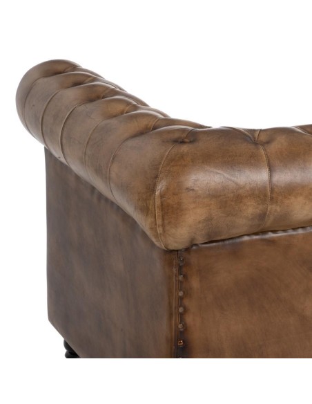 SOFÁ 2 PLAZAS MARRÓN PIEL SALÓN 153 X 83 X 76 CM