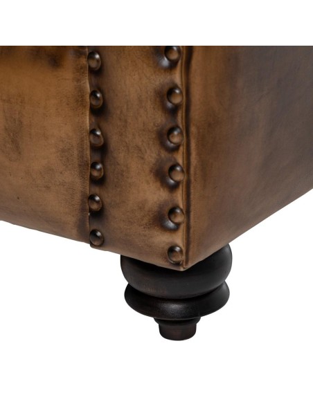 SOFÁ 2 PLAZAS MARRÓN PIEL SALÓN 153 X 83 X 76 CM