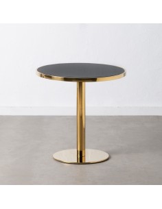 MESA AUXILIAR NEGRO-ORO 60 X 60 X 60 CM