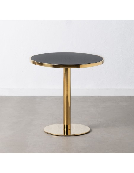 MESA AUXILIAR NEGRO-ORO 60 X 60 X 60 CM