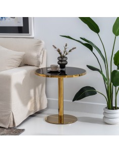 MESA AUXILIAR NEGRO-ORO 60 X 60 X 60 CM 2