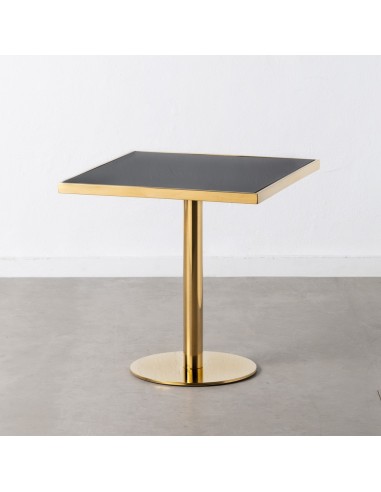 MESA AUXILIAR NEGRO-ORO 60 X 60 X 60 CM