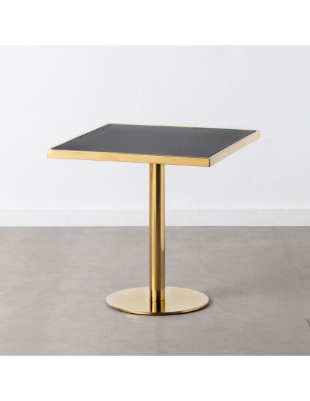 MESA AUXILIAR NEGRO-ORO 60 X 60 X 60 CM