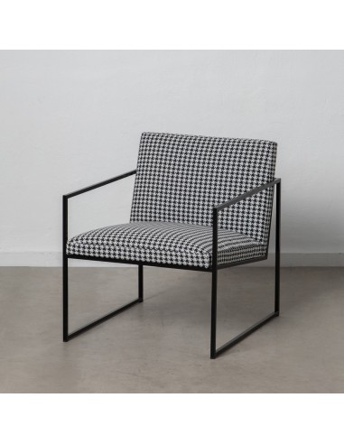 SILLÓN NEGRO TEJIDO-METAL SALÓN 65 X 85 X 73 CM