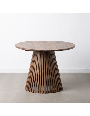 MESA COMEDOR NATURAL MADERA DE MANGO 100 X 100 X 76 CM
