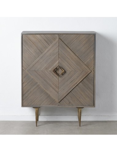 ARMARIO GRIS MADERA / METAL SALÓN 91,50 X 39,50 X 116 CM