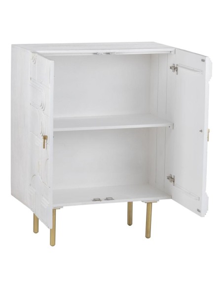 ARMARIO BLANCO-ORO MADERA / METAL SALÓN 92 X 43 X 116 CM