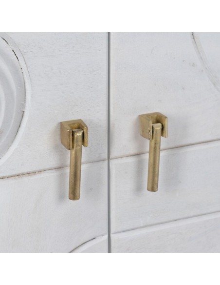 ARMARIO BLANCO-ORO MADERA / METAL SALÓN 92 X 43 X 116 CM