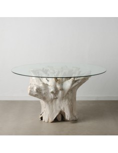 MESA COMEDOR BLANCO ROZADO 140 X 140 X 75 CM