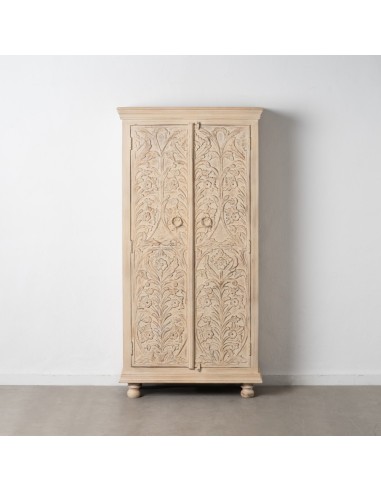 ARMARIO BEIGE MADERA DE MANGO 90 X 40 X 180 CM