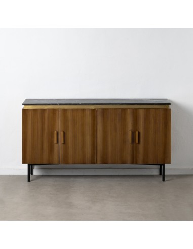 APARADOR MARRÓN-NEGRO MÁRMOL/MADERA 160 X 40 X 87 CM