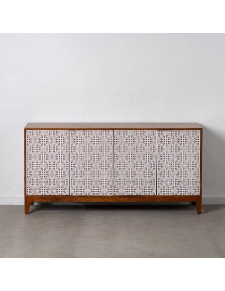 APARADOR NATURAL-BLANCO MADERA DE MANGO 160 X 40 X 80 CM