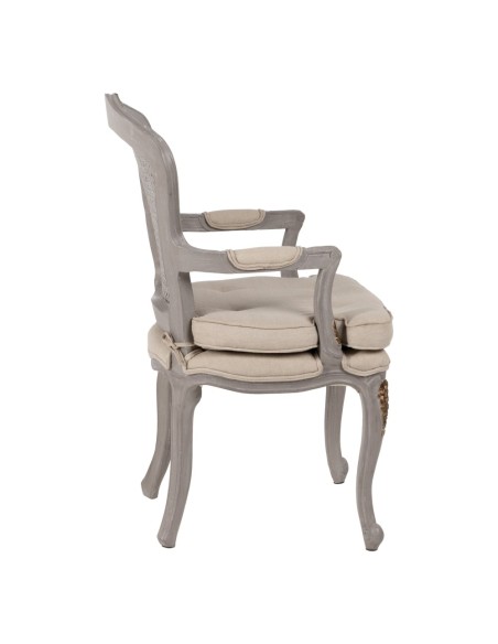 SILLÓN GRIS-BEIGE DM-MADERA SALÓN 58 X 52 X 98,50 CM