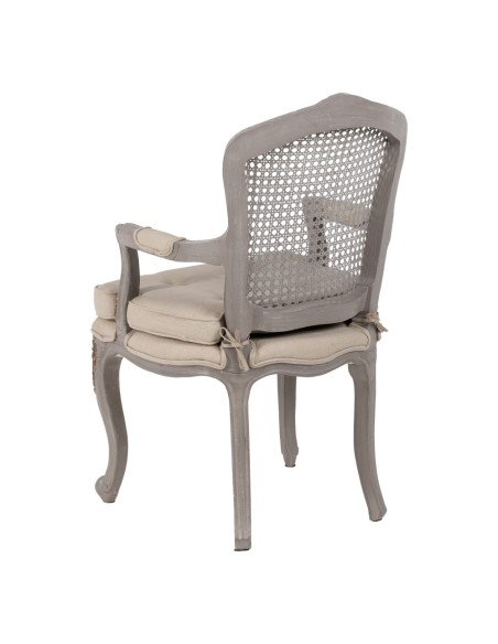 SILLÓN GRIS-BEIGE DM-MADERA SALÓN 58 X 52 X 98,50 CM