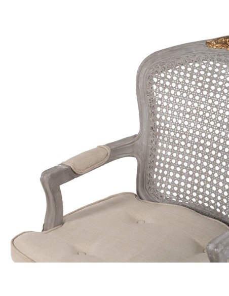 SILLÓN GRIS-BEIGE DM-MADERA SALÓN 58 X 52 X 98,50 CM