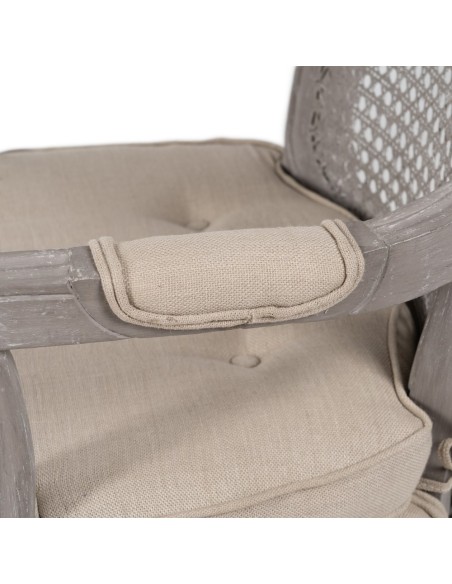 SILLÓN GRIS-BEIGE DM-MADERA SALÓN 58 X 52 X 98,50 CM