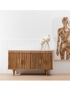 APARADOR NATURAL Akil 152 X 40, MADEIRA MANGA e MÁRMORE 2