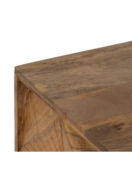 APARADOR NATURAL 155 X 42, MADERA DE MANGO y metal dorado