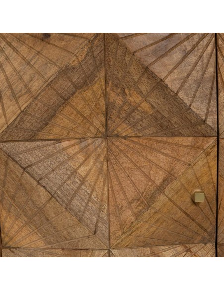 APARADOR NATURAL 155 X 42, MADERA DE MANGO y metal dorado