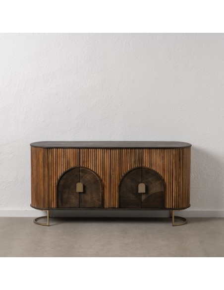 APARADOR NATURAL Kanda 153 X 41, MADEIRA DE MANGA e metal dourado