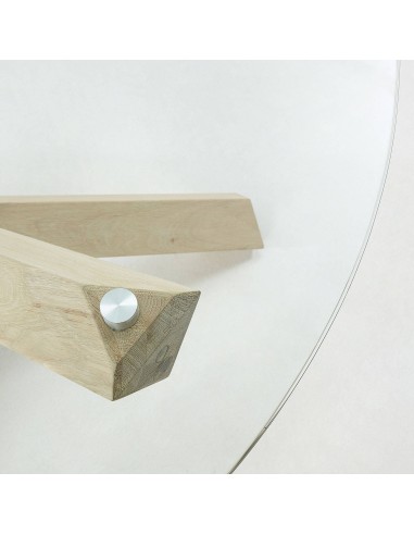 ARENDAL Mesa Ø120 carvalho branqueado, vidro.