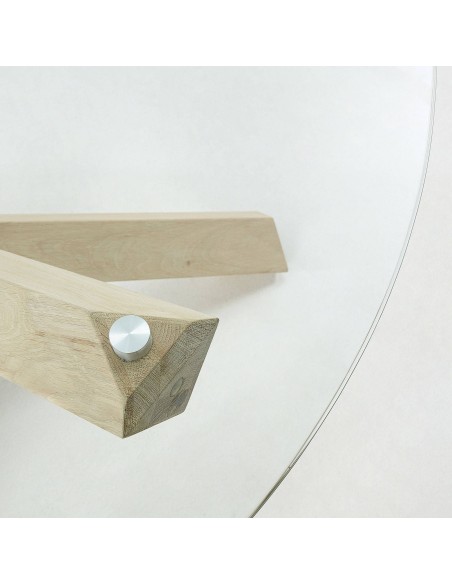 ARENDAL Mesa Ø120 carvalho branqueado, vidro.