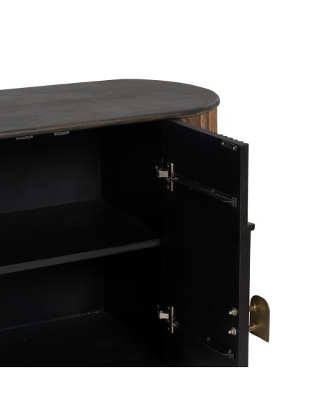 APARADOR NATURAL Kanda 153 X 41, MADEIRA DE MANGA e metal dourado