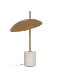 CANDEEIRO DE MESA Jai, metal OURO MATE e MÁRMORE branco