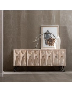 APARADOR Ubon 200 X 40, BLANCO ROZADO MADERA DE PINO 2