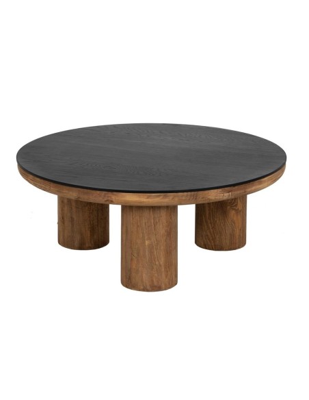 MESA DE CENTRO NATURAL Anong 90, MADEIRA DE PINHO, carvalho e preto