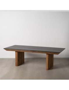 MESA DE JANTAR NATURAL Pakpao 240 X 100, carvalho e preto