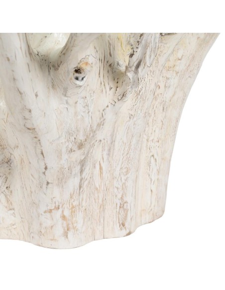 MESA DE CENTRO en vidro RAIZ 90 x 45, madeira teca em BRANCO ESCOVADO