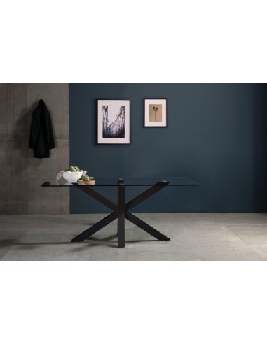 Mesa Argo de cristal 180 x 100 cm. Patas de...