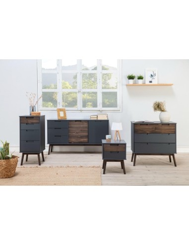 Cômoda NUSSA 140X40 NÓRDICO, cinza antracite.