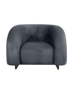 Poltrona art déco ADDA , estofamento em veludo cinza 2