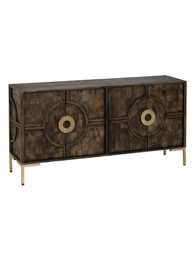 APARADOR BOHO Kanya152 X 40, MADEIRA DE MANGA MARROM e OURO