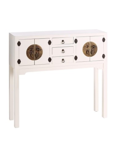 Consola TAO Oriental 95 x 26 cm, 4 portas e 3 gavetas, branco.